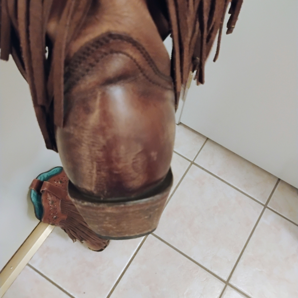 Corral Brown Leather Fringe Boots - Picture 6 of 6